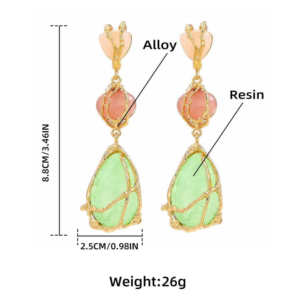 Pinkdudu Весенние серьги-подвески в стиле бохо, новые европейские американские серьги из сплава и многослойной смолы PD2174