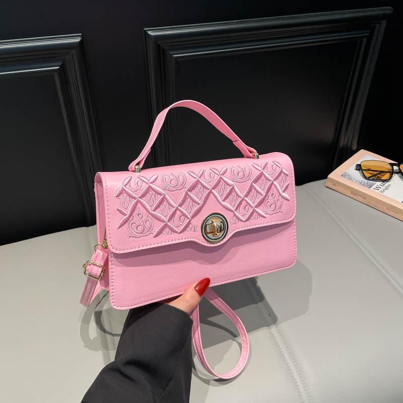 Женская сумка с замком, новая женская сумочка с принтом, повседневная сумка через плечо в иностранном стиле