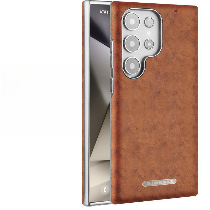Подходит для чехла для телефона Samsung S24ultra Масляный воск Магнитное притяжение Samsung Все включено S25u Бизнес 25p Кожаный чехол премиум-класса