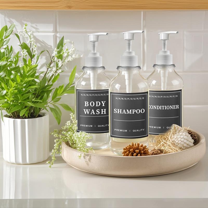 500 мл прозрачный флакон для лосьона многоразовый флакон с этикетками с настенными кронштейнами для флакона лосьона шампунь кондиционер