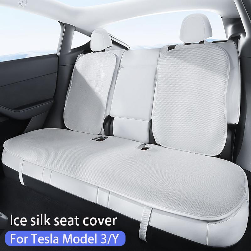 For Tesla Model Y/3 2018-2026 / Y juniper Ice silk seat cover cushion Ventilation Breathability Comfortable car seat accessories