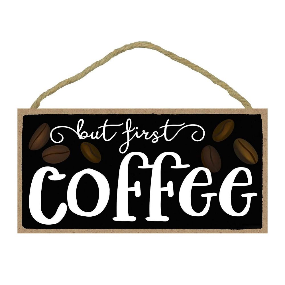 Wooden Hanging Coffee Bar Plaques Coffee Sign Plaque Cafe Wall Decoration Plaque Pendant Tag