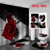 4 Styles Red Rose Shower Curtain Bathroom Set Valentine's Day Series Pattern Waterproof Bathroom Mats Rugs Carpets Toilet Lid Cover Set