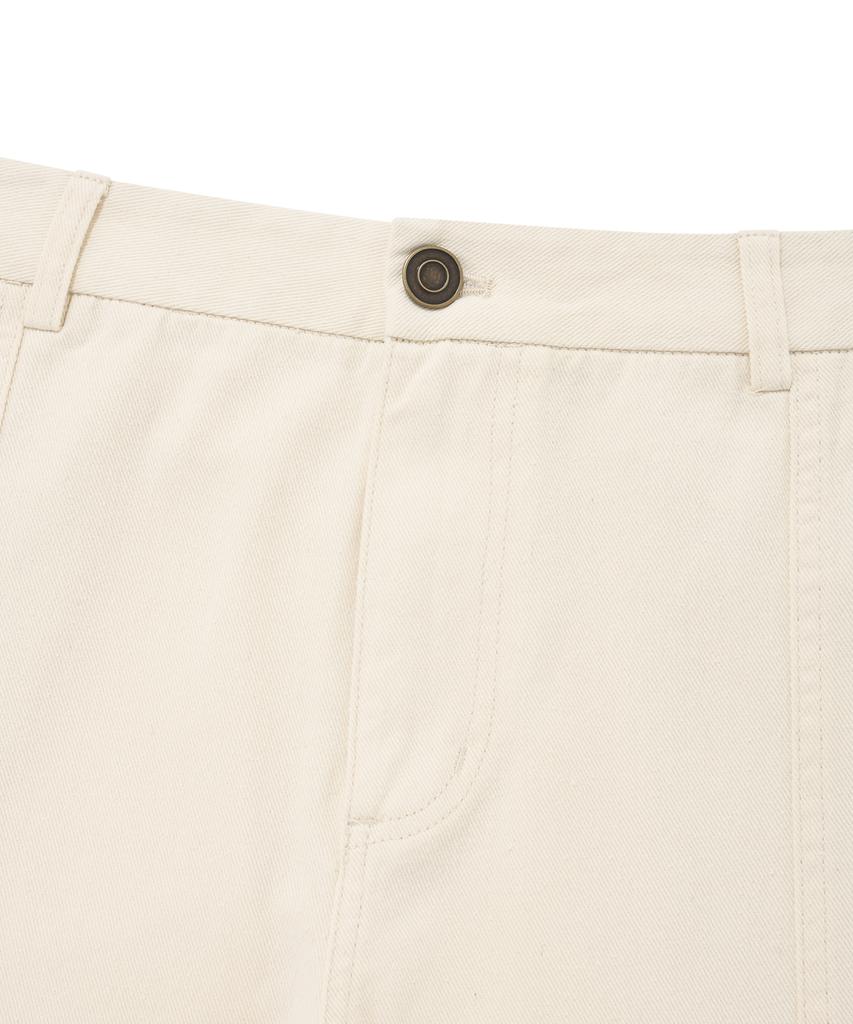 FALLETT Curved Line Straight Pants Ivory
