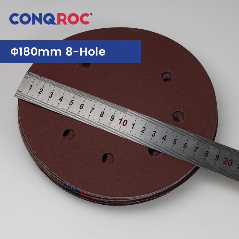 25 Pieces 180mm (7-Inch) 8-Hole Sanding Discs Aluminium Oxide Dry Sanding Papers Hook and Loop Grit 40~2000