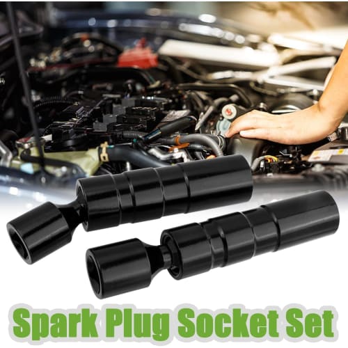 Bestgle 2-Piece Spark Plug Wrench, 14mm/16mm, Magnetic Spark Plug Socket, 9.5mm (3/8") Drive, 12-Point Thin Wall, 360-Degree Rotating Universal Joint,