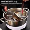 Stainless Steel Food Colander Fine Wire Mesh Slotted Spoon Funnel Hot Pot Hook Filter Strainer with Handle Shabu-Shabu Frying Pan Oil Water Drainer