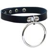 Sweetheart Vintage Punk Rock O Ring Spikes Pendant PU Leather Choker Collar Female Gothic Neckband Clavicle Necklace Adjustable for Women Men Jewelry