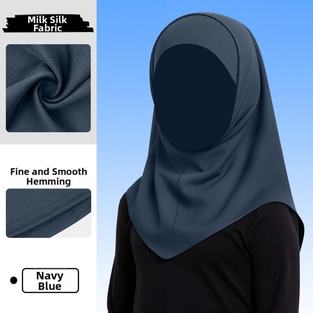 Solid Color Hijab Scarf Ice Silk Sun Protection Headscarf Fashion Kids Hijab Summer