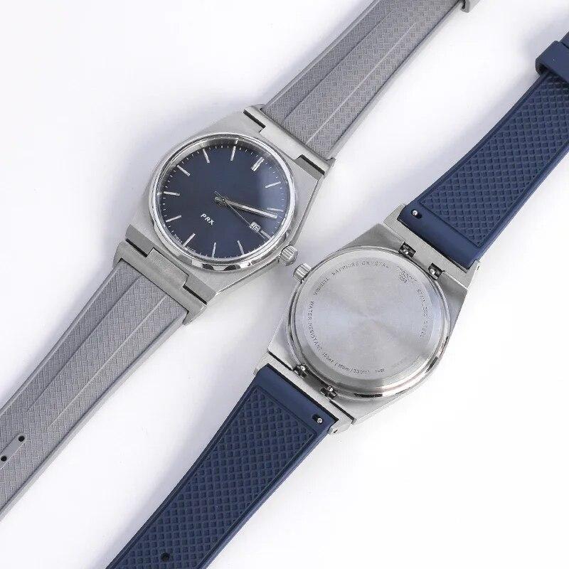 Ремешок из фторкаучука с адаптером для Tissot серии PRX T137.407/T137.410 Super Player 40 мм, новый быстросъемный ремешок для часов FKM 12 мм