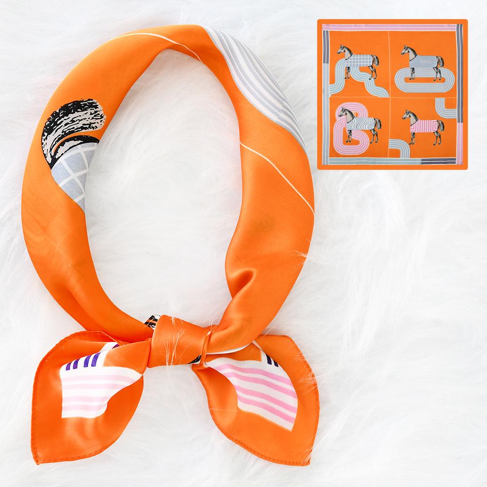Women'S New Fashionable Atmosphere Simulation Silk Scarf Neck Protection Scarf Spring Summer Autumn Square Scarf