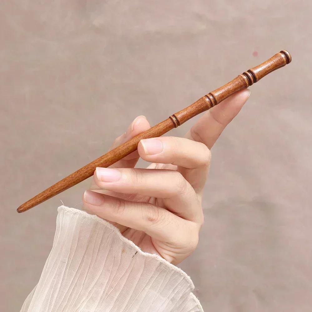 Bamboo Knot Wood Women Girl Chinese Style Tradition Classical Culture Stick Pan Hair Pin Clip Fork Hairpin Wooden Headwear Retro