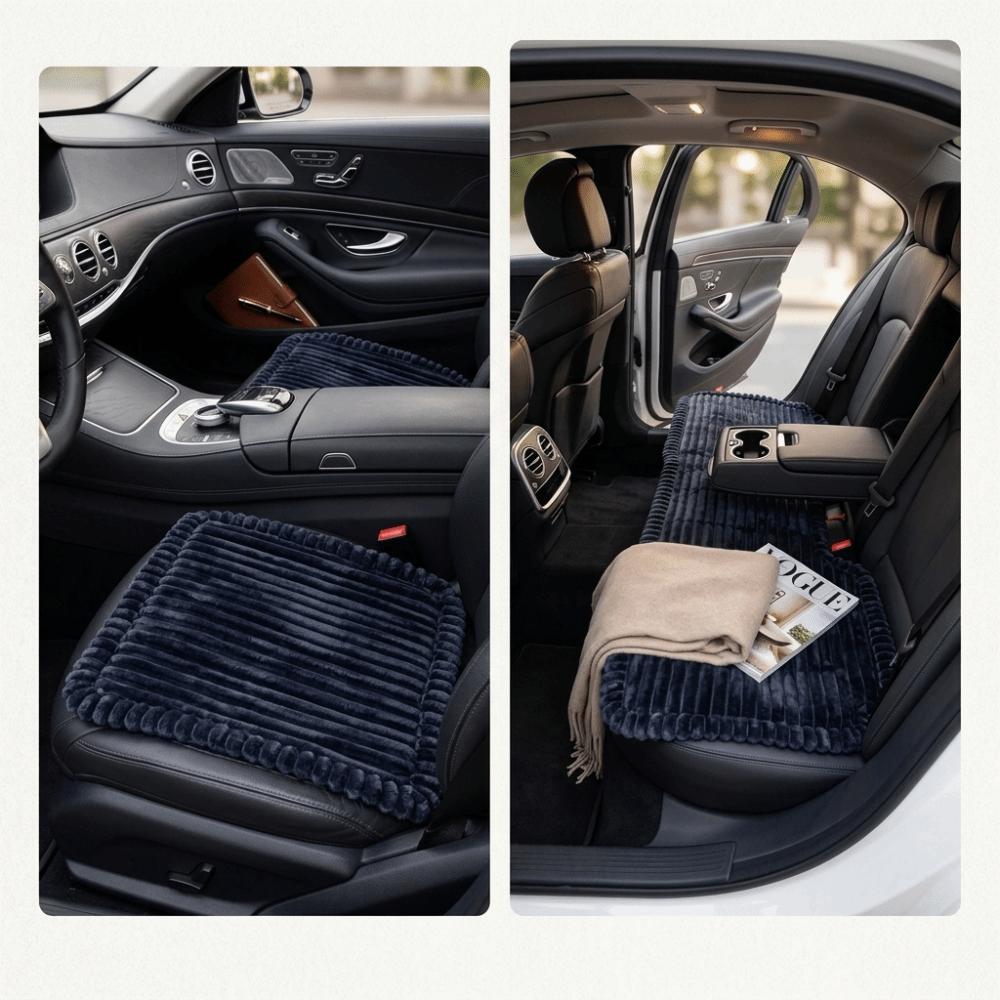 Non-Slip Bottom Auto Seat Pad Soft Fluffy Car Interior Supplies Car Seat Cushion Set Car Interior