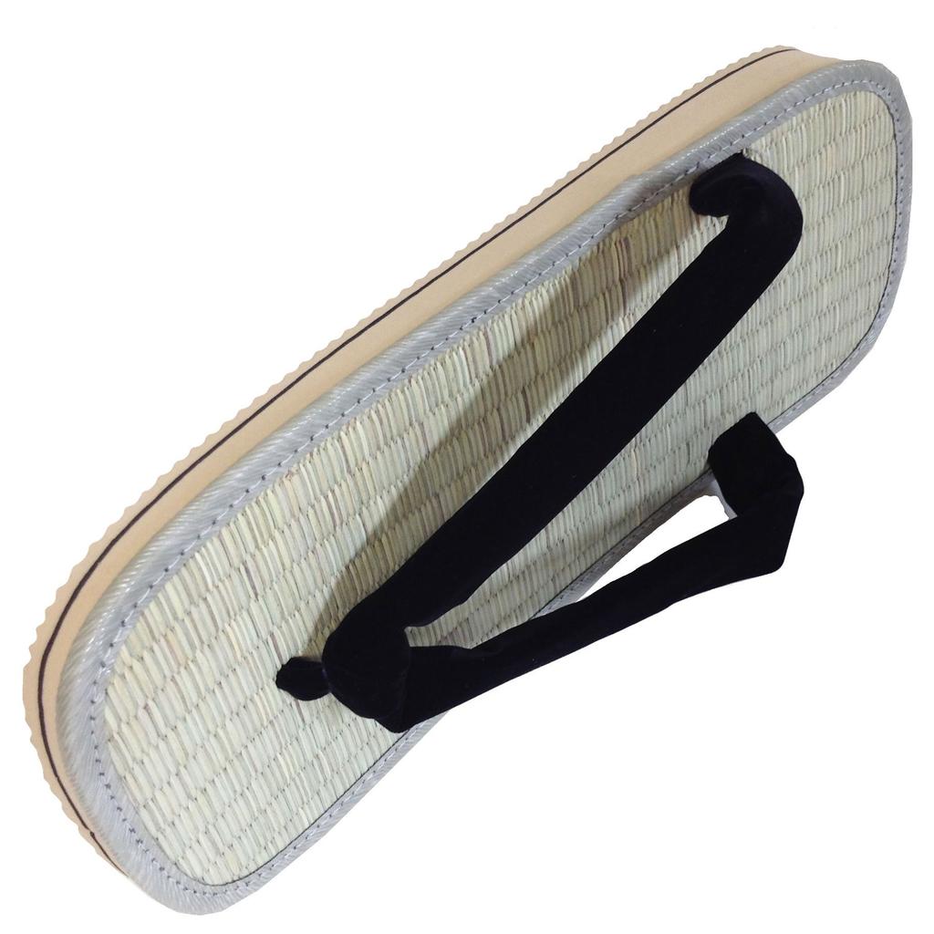 Гэта Эдотен из травы игаса с губчатой подошвой, удобные для ног, большого размера 4L 30 см. Сандалии, подошвы, задник, черный, (3XL),