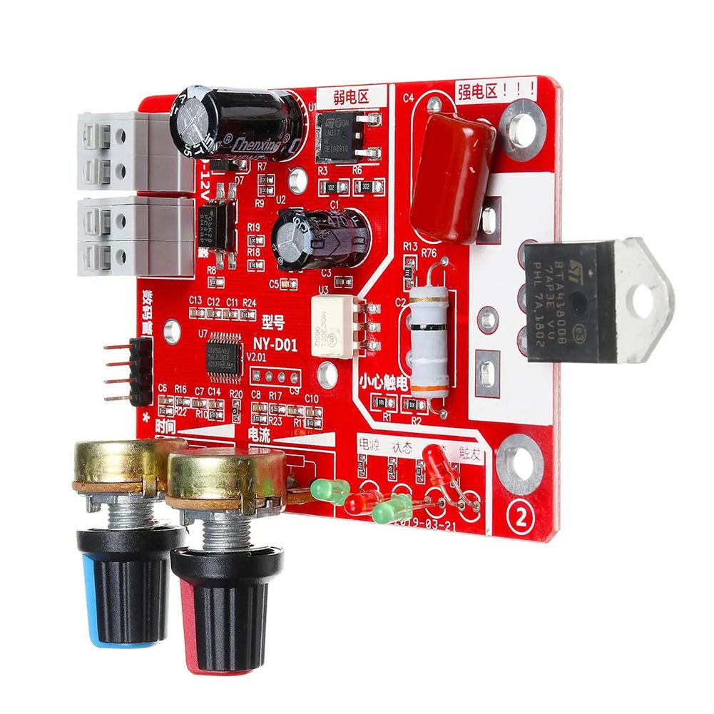 Контроллер точечной сварки Регулируемое время Ток Плата управления точечной сваркой Цифровой дисплей Портативный DIY Аксессуары для аккумуляторов