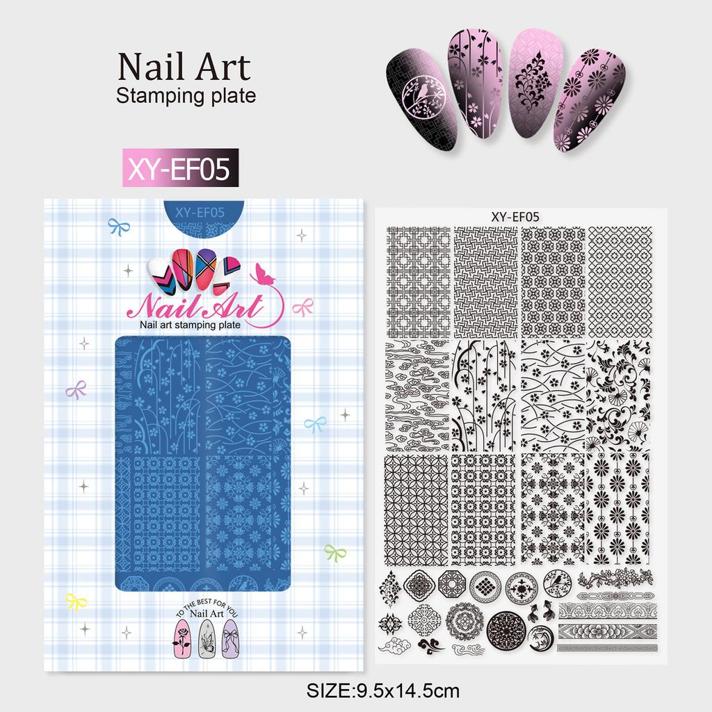 Профессиональные пластины для стемпинга ногтей, цветочные, для французского кончика, шаблоны для дизайна, нержавеющая сталь, для DIY домашнего маникюра, многоразовый инструмент