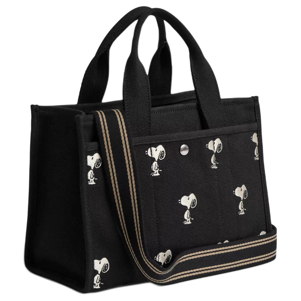 Coach X Peanuts Snoopy Коллаборация Грузовая 26 Сумка-тоут Женская тоут Черная CBF70-SVA47
