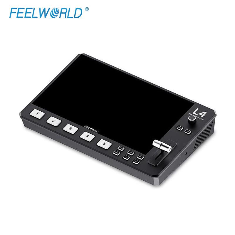 FEELWORLD L4 8-дюймовый коммутатор с 10,1-дюймовым сенсорным экраном, HDMI и SDI для многокамерной прямой трансляции
