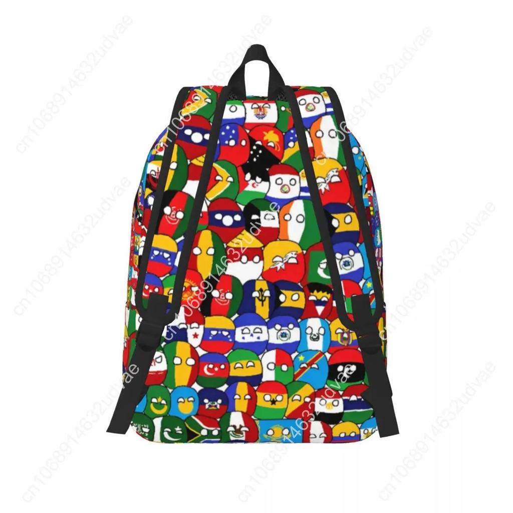 Мультяшный рюкзак Countryball Школьный портфель Страны Земля Холст Daypack Для детского сада