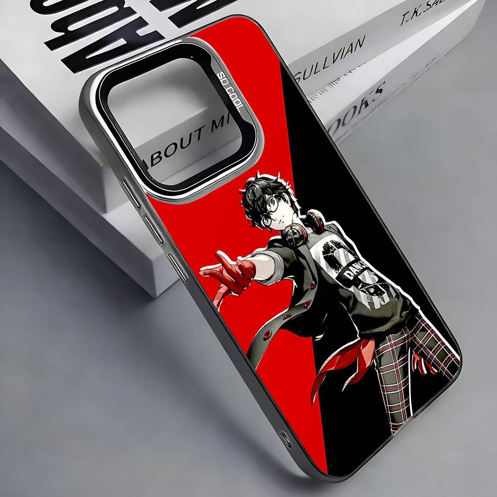 Чехол для телефона Persona 5 Anime для iPhone 17, 16, 15, 14, 13, 12, 11 Plus, Pro Max, Цветной Серебристый Funda Чехол