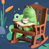 Whimsical Frog Rocking Chair Desktop Ornament Ideal For Office Decor Charming Healing Figure