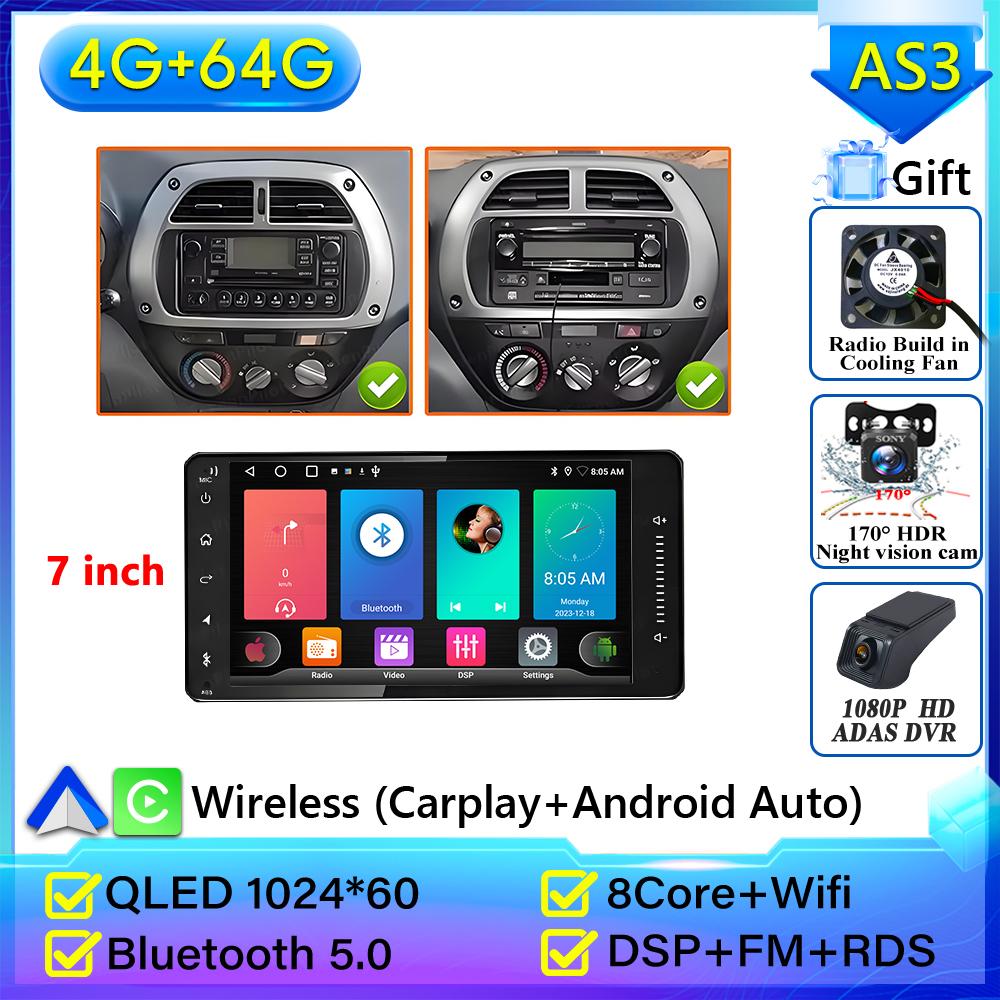 Autoradio Android 16 pour Toyota RAV4 RAV 4 2001 2002 2003 2004 2005 2006 Navigation GPS Android Auto Carplay Wifi 4G Sans 2din DVD