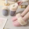 2024 Winter Warm Home Fur Slippers Women Luxury Faux Suede Plush Couple Cotton Shoes Indoor Bedroom Flat Heels Fluffy Slippers