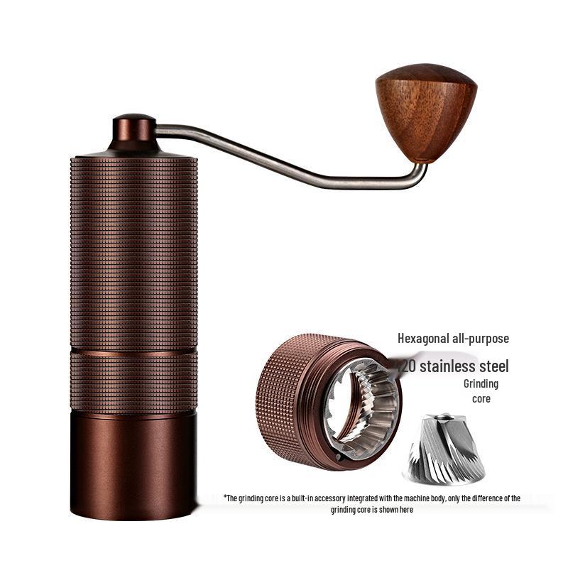 Stainless Steel Hand-Crank Coffee Grinder with External Adjustment for Italian Coffee
