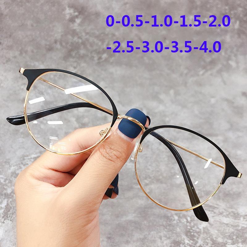 Классические очки с защитой от синего света, женские ретро металлические очки, очки для близорукости, очки