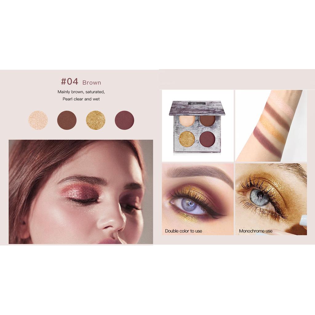 Pudaier Splash Ink Four Color Eye Shadow Disc Matte Pearlescent Waterproof Anti Sweat Beautiful Makeup.