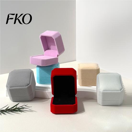 Durable Velvet Ring Holder Box, Small Portable Jewelry Gift with Soft Box Secure Closure Lining Anti-Scratch Design, Case for Wedding, Engagement,