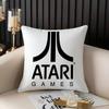 Classic A-AtariS Game Logo Pillow Case Home Dorm Chair Back Short Plush Double-sided Printing Office Nap Time Cushion Cover