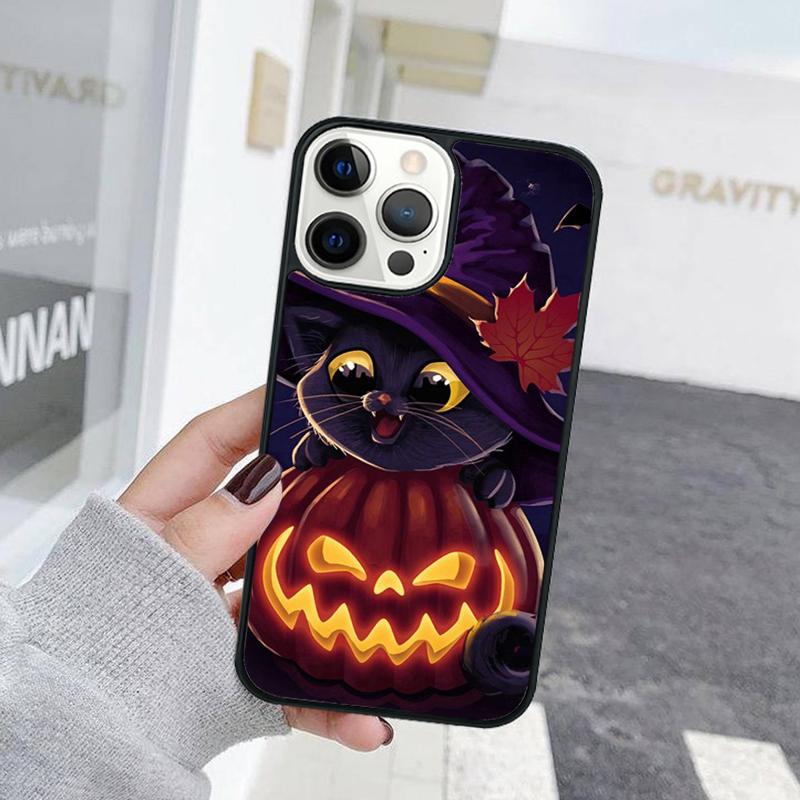 Мультяшный Хэллоуинский Кот Чехол для Телефона iPhone 17 Air 15 16 Чехол 11 13 14 Pro Max 12 Plus Max Fundas