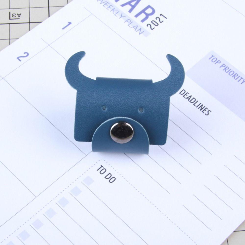 Earphone Cord Organizer Cute Animal Leather Cable Winder Anti Loss Cable Protector Clip Cartoon Bear/cattle