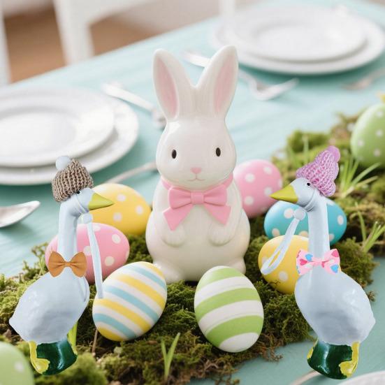 Рождественский наряд для настольного гуся, наряд для 7-дюймовой статуэтки гуся, 8 праздничных дизайнов, вязаная шапка и бант для дома, офиса, рабочего стола, праздничные украшения