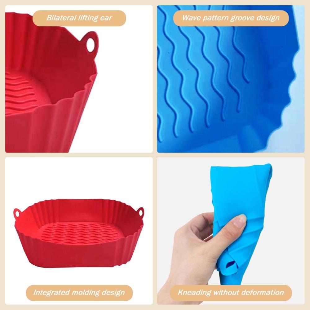 Soft Square Silicone Pot Mould Liners Baking Basket New Silicone Mold for Air Fryer
