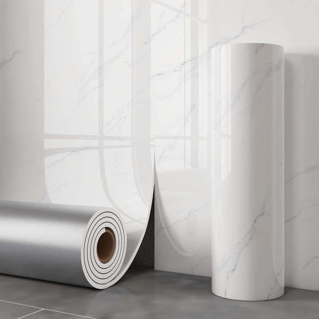 Waterproof Bathroom Wall Panels, Self-Adhesive Marble Tile Sticker, Moisture-Proof Easy Install