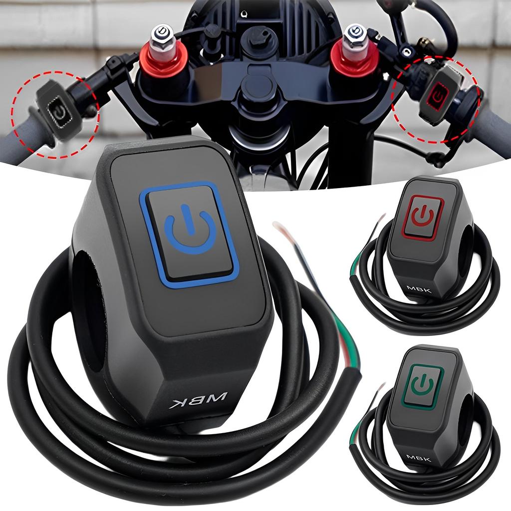 Motorcycle Modified Switch Headlight Horn Control ON OFF Buttton Handlebar Mount Waterproof Control Button with LED Light