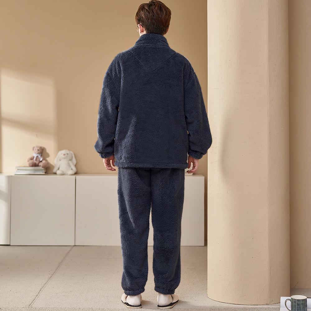 Мужская зимняя теплая пижама, пижамный комплект, мужская фланелевая пижама, ночная рубашка, домашняя одежда, бархатный коралловый флис 6XL, пижама большого размера