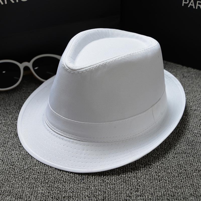 Plain Cloth British Style Male And Female Neutral Solid Color Jazz Hat Couple Panama Hat Sun Hat Yiwu