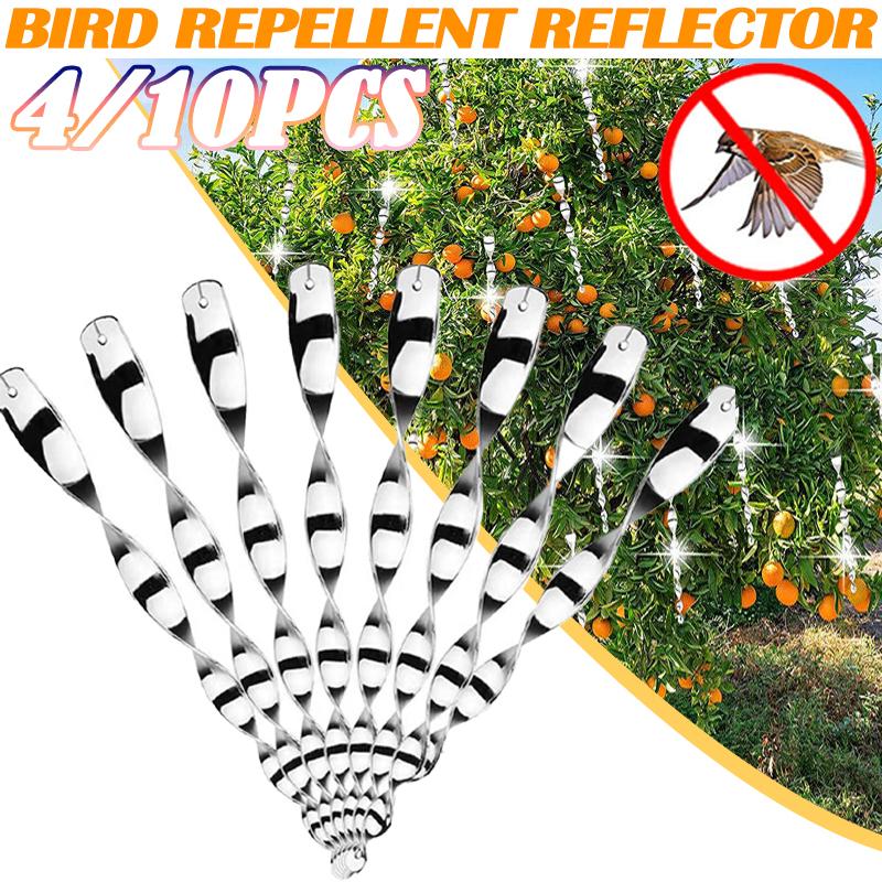 Outdoor Bird Repeller Reflective Scare Stick Spiral Bird Repeller Deterrent Reflective Stick Agricultural Scare Bird Decoration