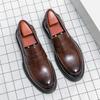 Fashion Men Retro Formal Shoes Black Brown Business Casual One Foot Carved English Loafers Gentleman Social Shoes Size 38-46 Men Shoes