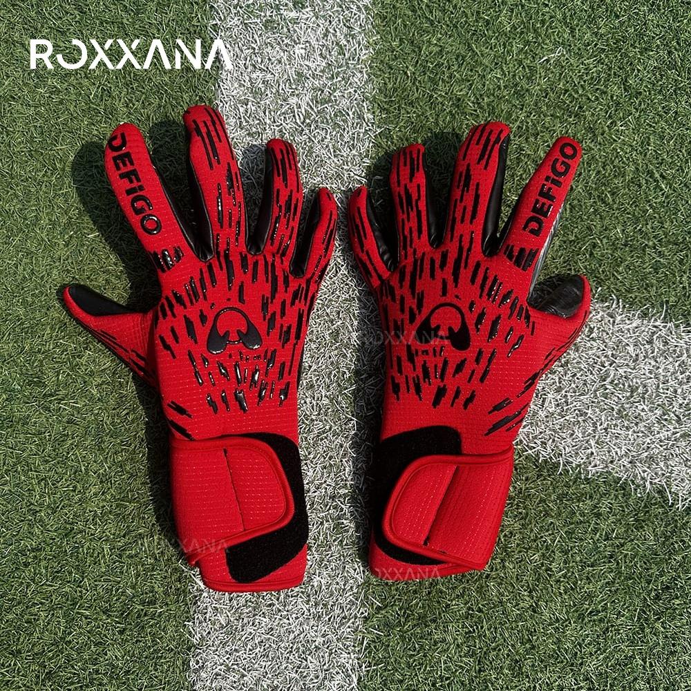 ROXXANA Латексные футбольные вратарские перчатки Профессиональные Противоскользящие Защитные Мужские Женские Юношеские Детские Матчевые Тренировочные Футбольное оборудование