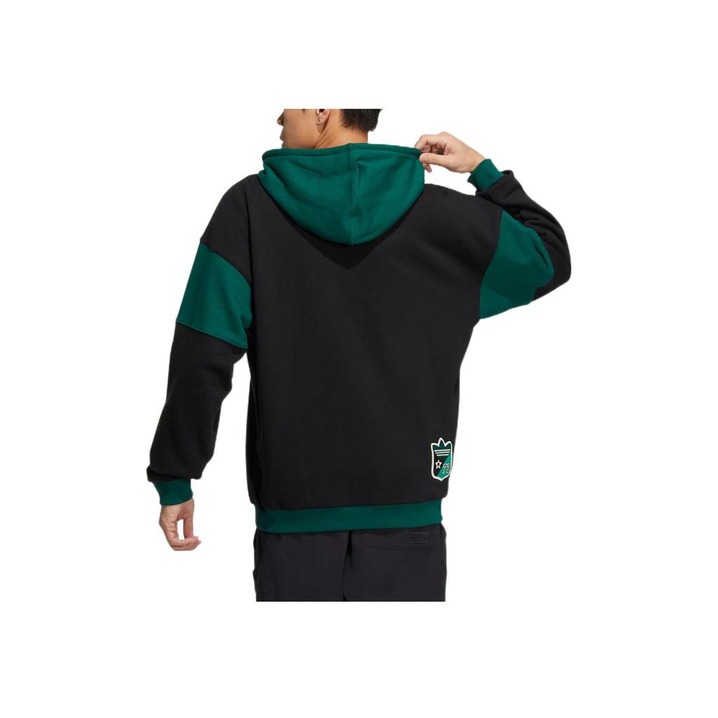 Adidas Оригинальная мужская толстовка с капюшоном с цветными блоками и трилистником, черная HY7221