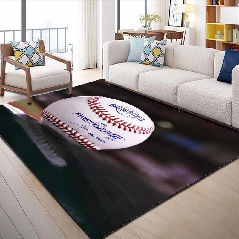 Modern Baseball Field Pattern Area Rugs Green Carpet Suitable for Living Room Kitchen Bedroom Laundry Room,Home Decorations