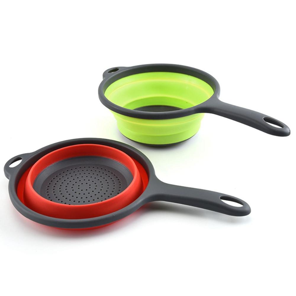 Fruit Silicone Foldable Collapsible Washing Draining Basket Drainer Strainer Colander Dish