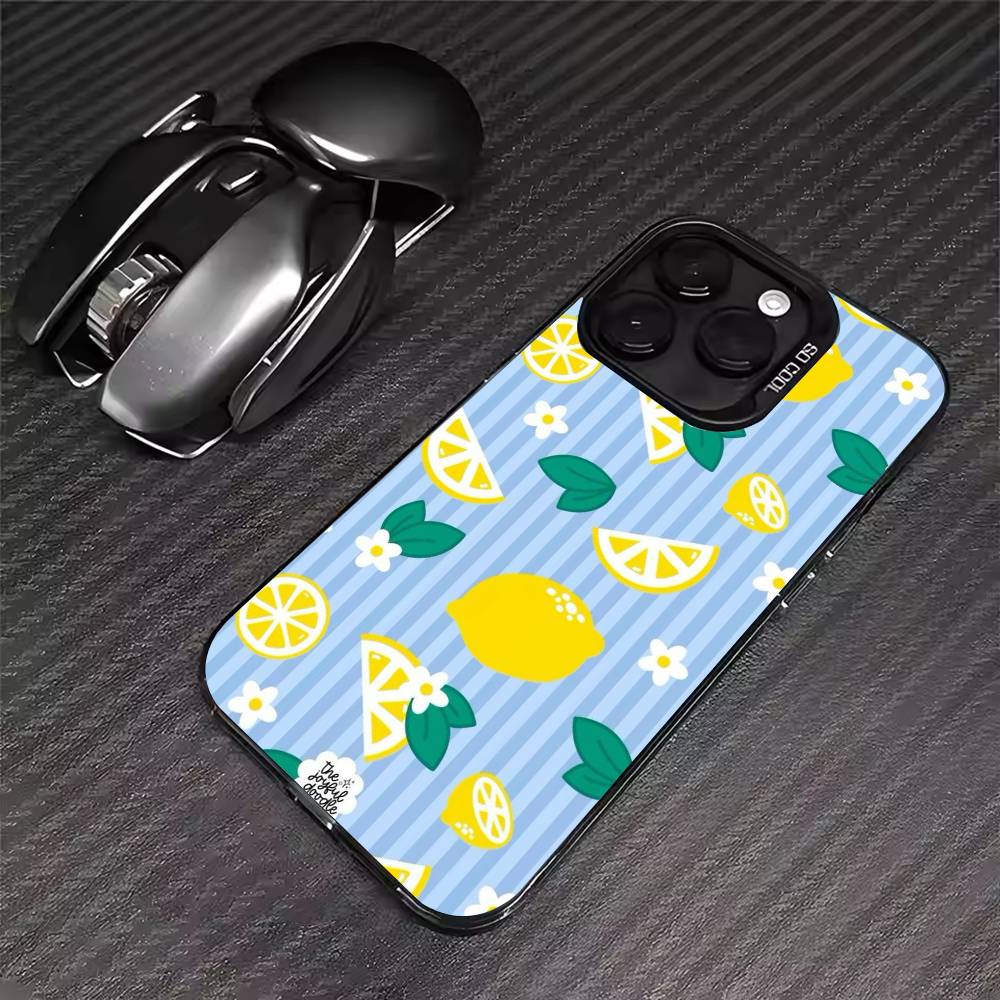 Стильный чехол для телефона с лимонами для iPhone 17 16 15 14 13 12 11 Pro Max XS Max 7 8 Plus Ударопрочный силиконовый матовый чехол
