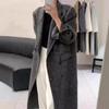 Korean Double-breasted Herringbone High-end Suit Double-sided Wool Coat Autumn and Winter New Loose Slim Wool Coat
