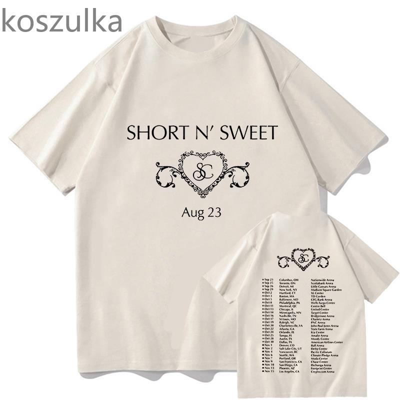 Футболка с рисунком Сабрины Карпентер, винтажная готическая мода, короткая и милая футболка для мужчин, 100% хлопок, свободные футболки, уличная одежда