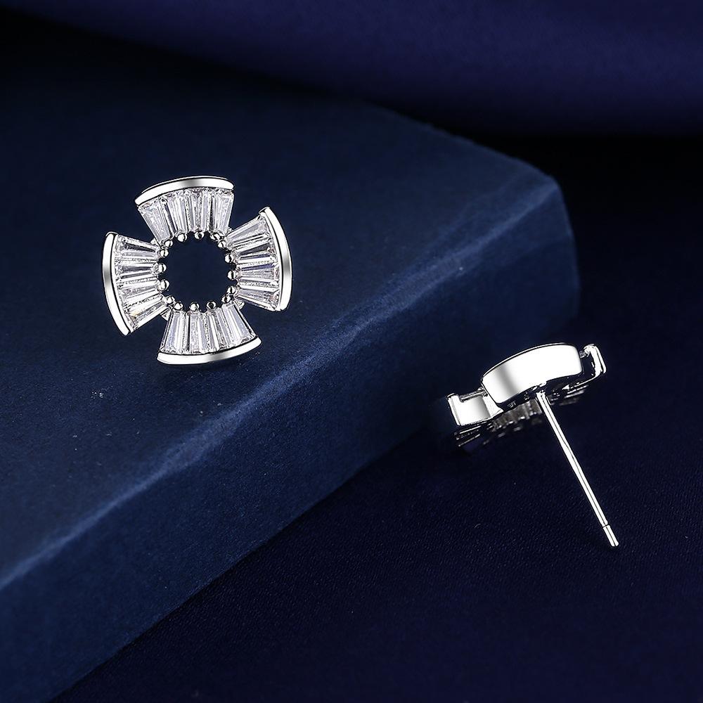 925 Silver Women Hoop Earrings Fashion Pendientes Gift for Female Girl Sparkling Pave CZ U Heart Shape Star Moon Earring E1258